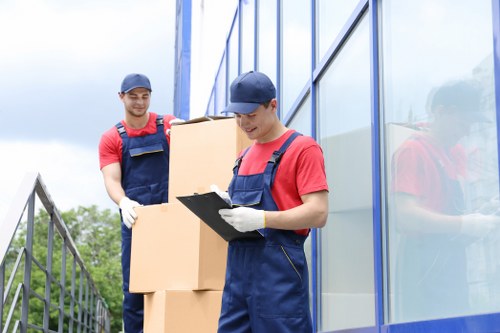 Removal team preparing flat removals in Canary Wharf